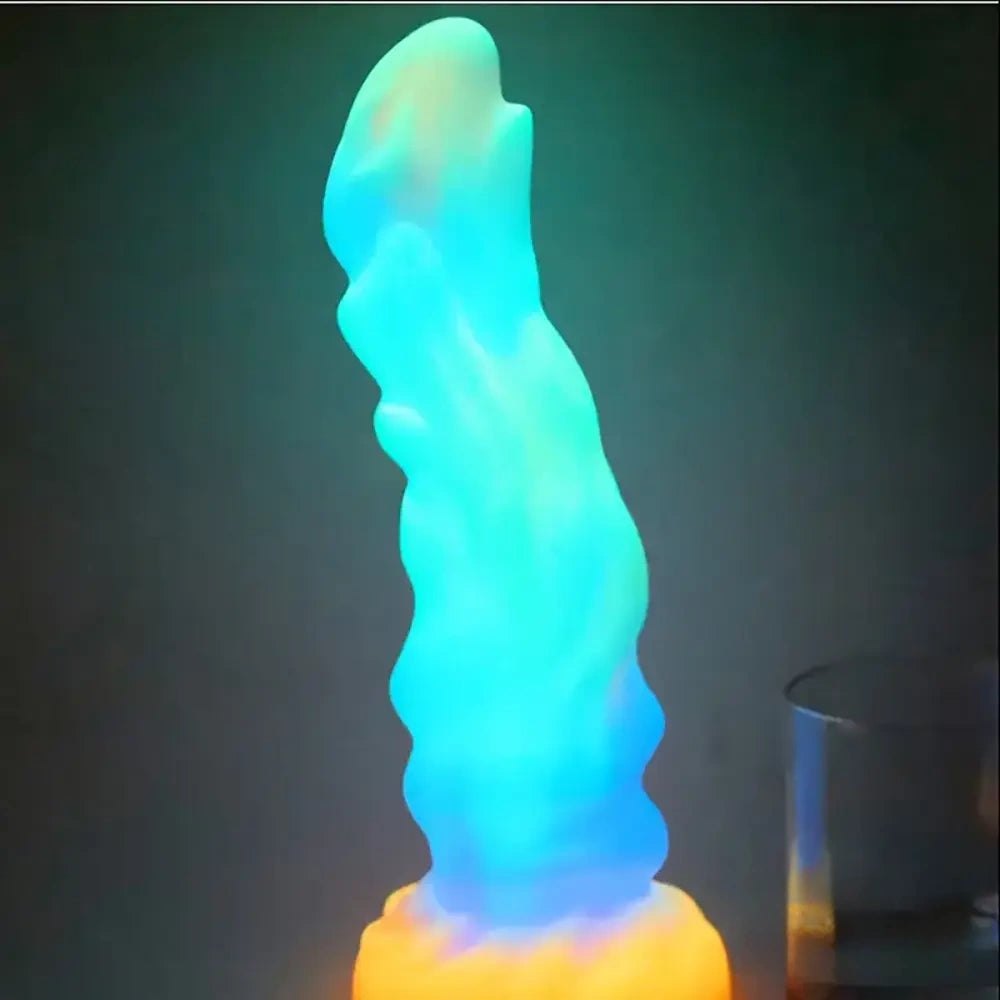 Glow Ridged Monster Fantasy Dildo - Silicone Dragon Dildo