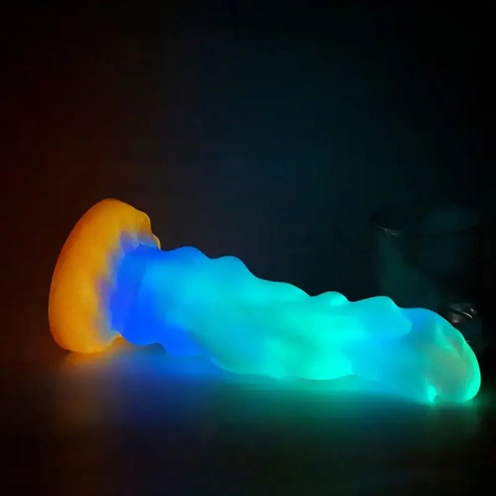 Glow Ridged Monster Fantasy Dildo - Silicone Dragon Dildo