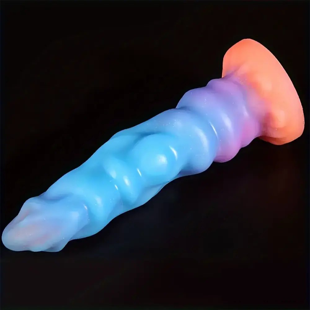 Glow Ridged Monster Fantasy Dildo - Silicone Dragon Dildo
