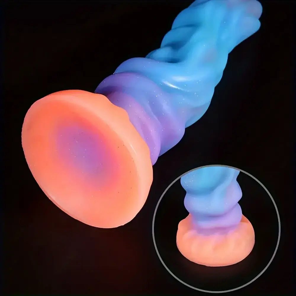 Glow Ridged Monster Fantasy Dildo - Silicone Dragon Dildo