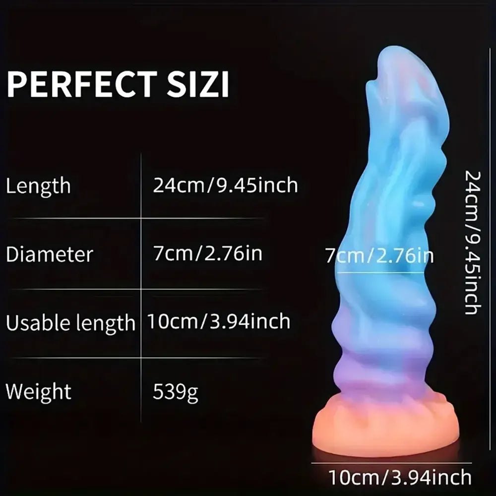 Glow Ridged Monster Fantasy Dildo - Silicone Dragon Dildo