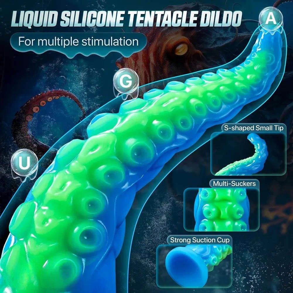 Glow Tentacle Fantasy Dildo - Silicone Monster Dildo