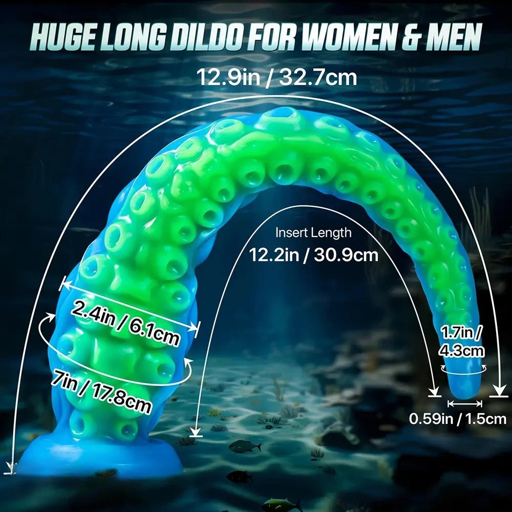 Glow Tentacle Fantasy Dildo - Silicone Monster Dildo