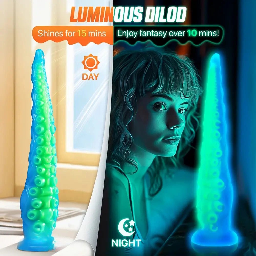 Glow Tentacle Fantasy Dildo - Silicone Monster Dildo