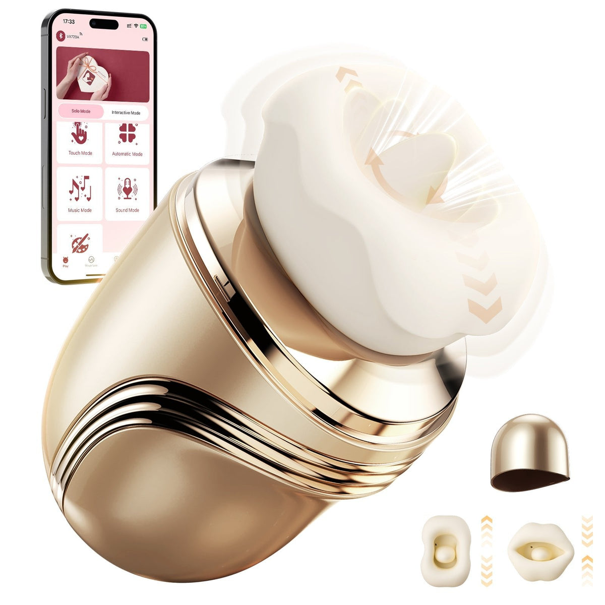 Gold Capsule Licking Stimulator - 5-in-1 Kissing Toy