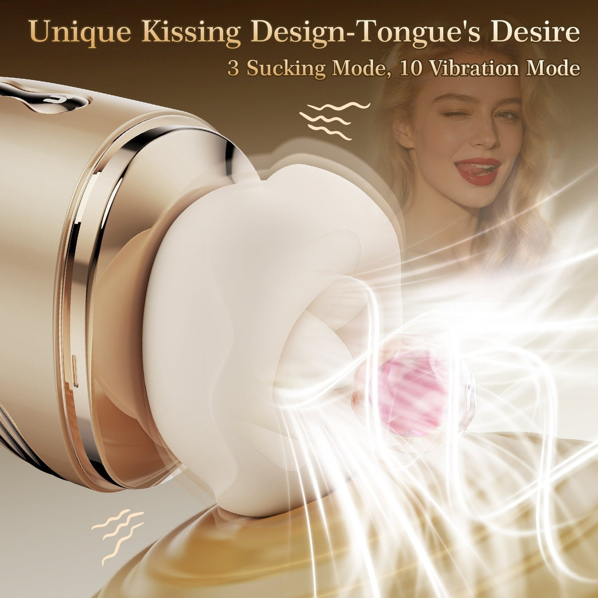 Gold Capsule Licking Stimulator - 5-in-1 Kissing Toy
