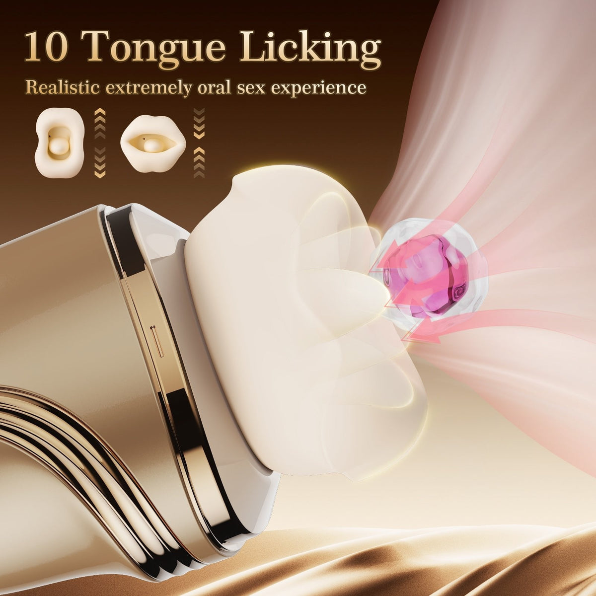Gold Capsule Licking Stimulator - 5-in-1 Kissing Toy