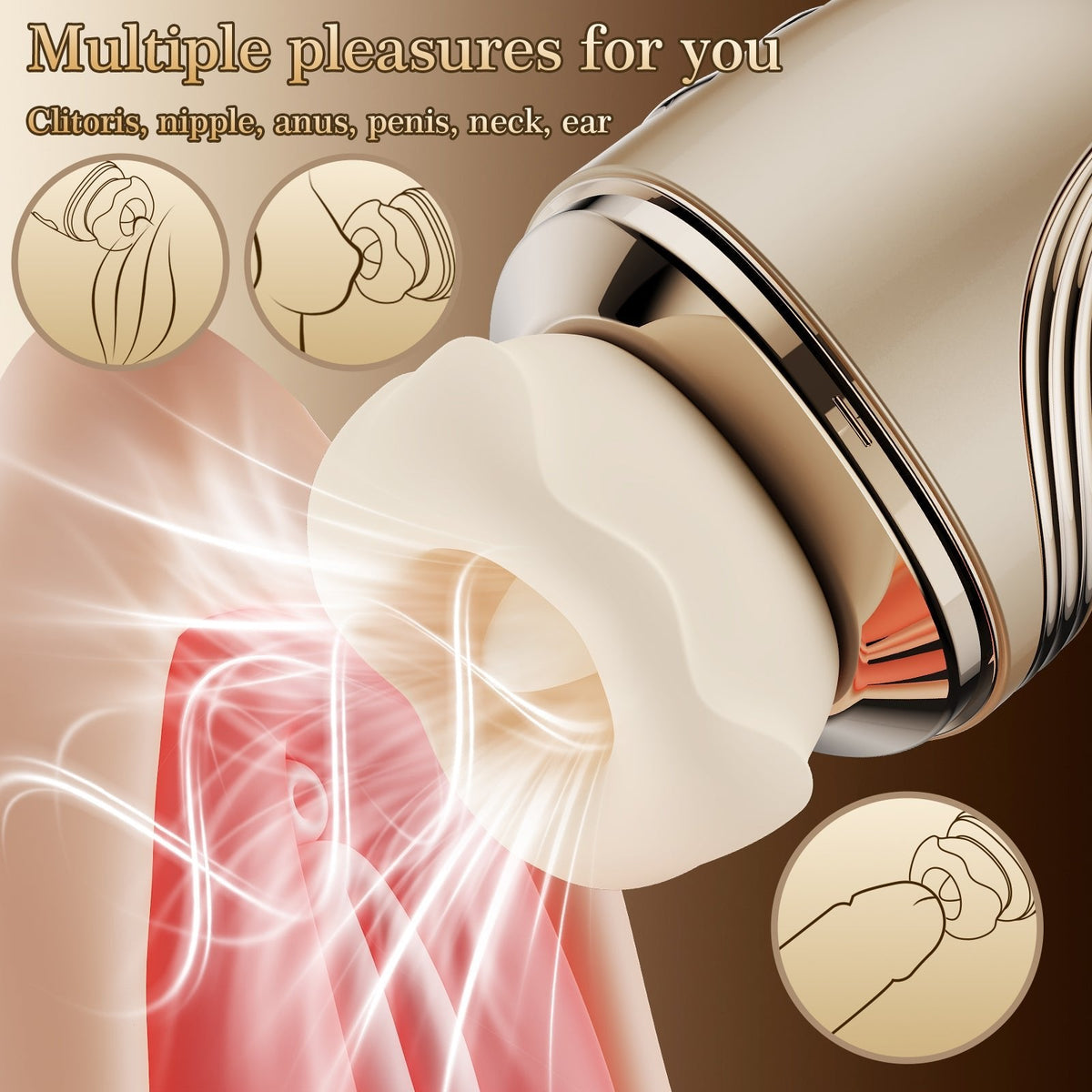 Gold Capsule Licking Stimulator - 5-in-1 Kissing Toy