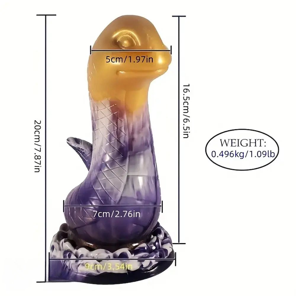 Gold Cobra Fantasy Dildo - Silicone Snake Fantasy Dildo