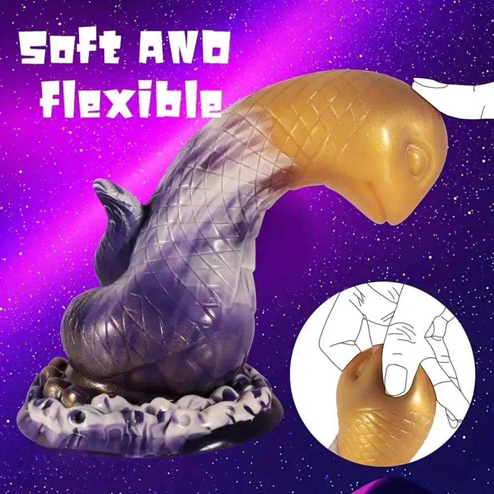 Gold Cobra Fantasy Dildo - Silicone Snake Fantasy Dildo