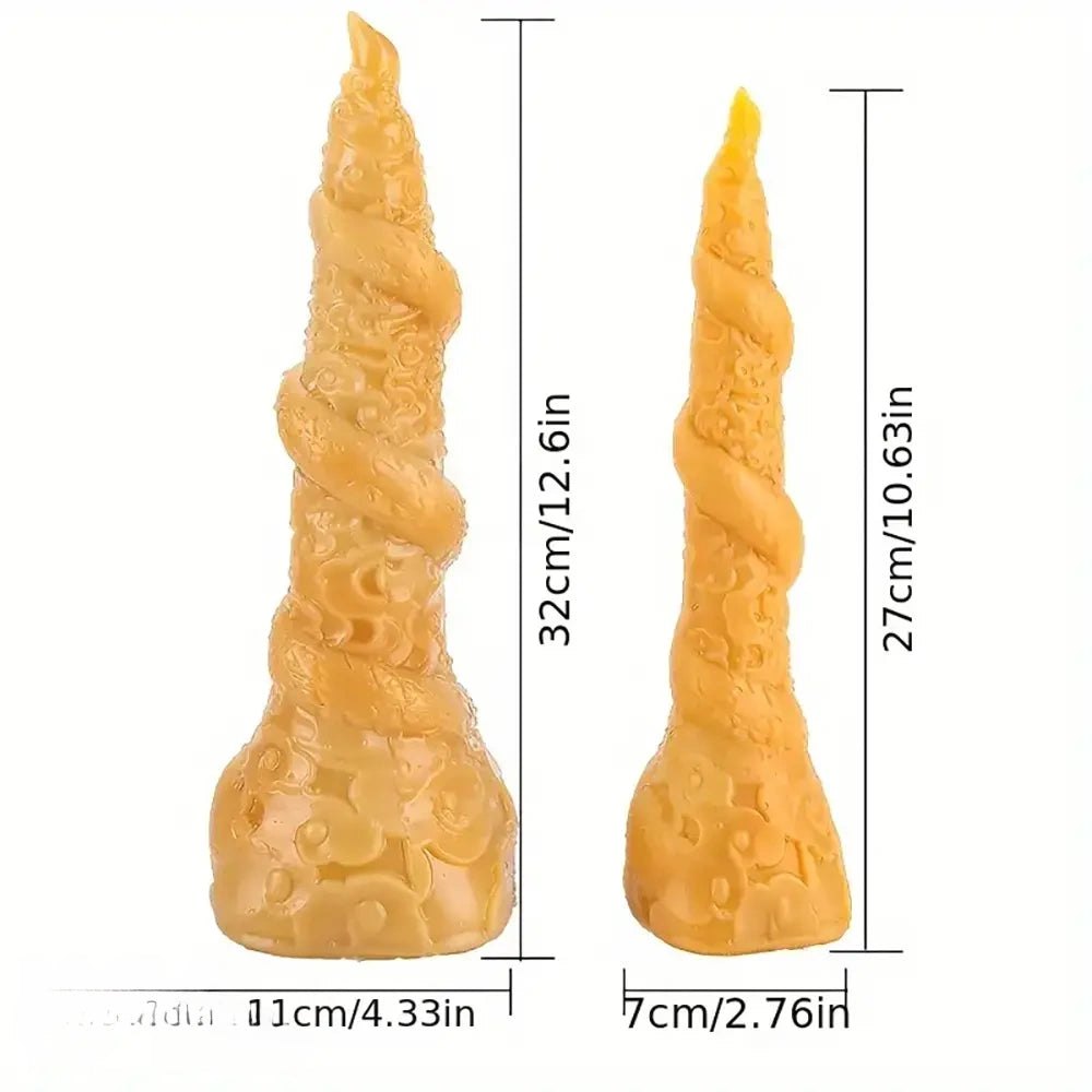 Gold Dragon Horn Dildo - Silicone Fantasy Dildo