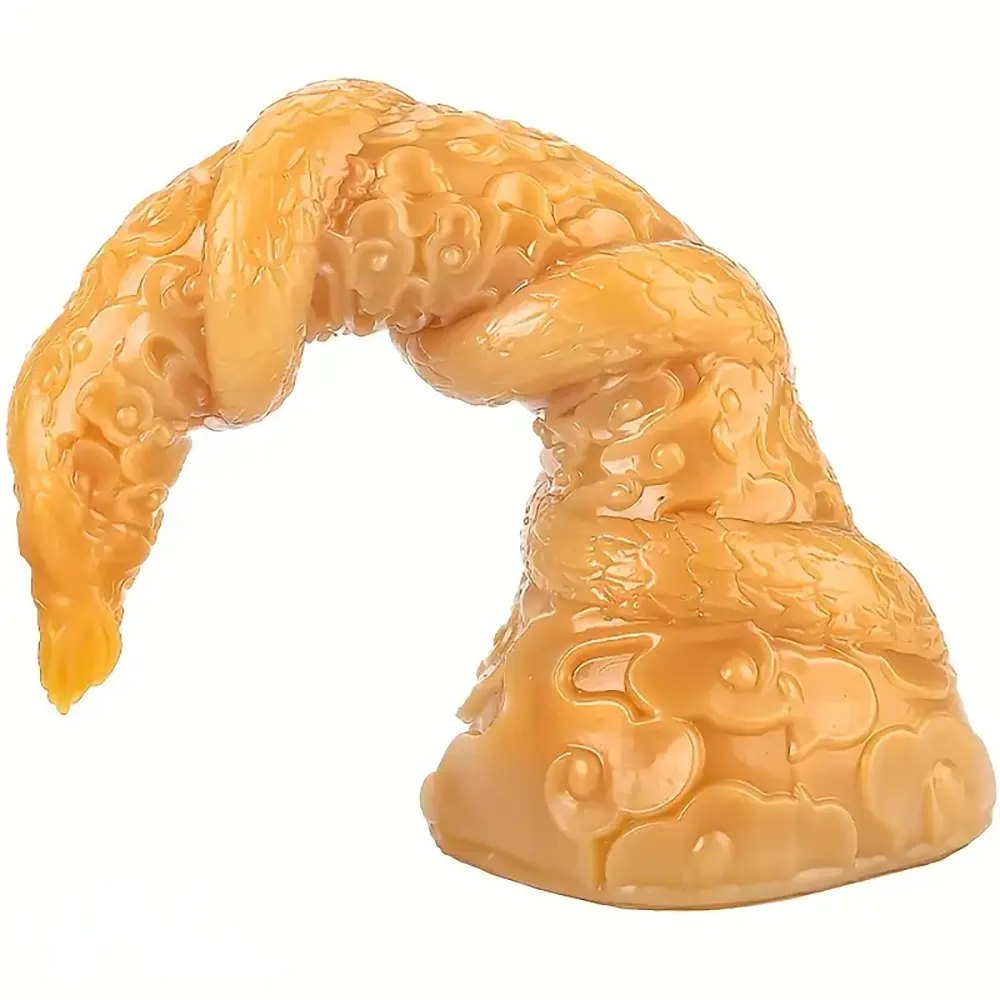 Gold Dragon Horn Dildo - Silicone Fantasy Dildo