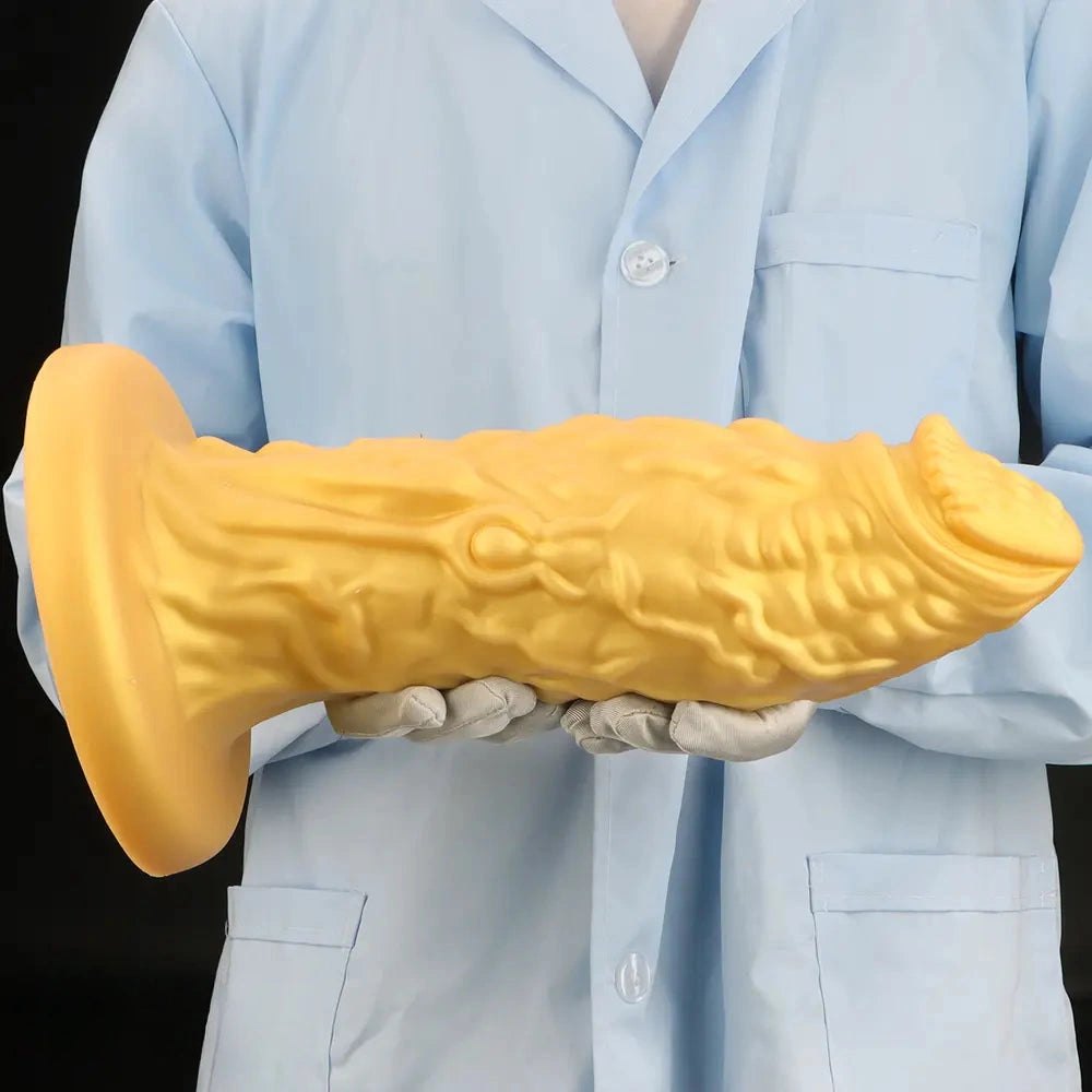Gold Dragon Scale Fantasy Dildo - Silicone Monster Dildo