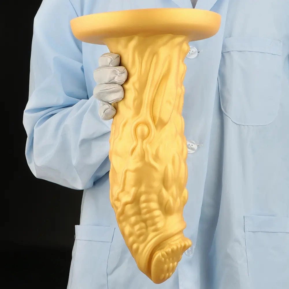 Gold Dragon Scale Fantasy Dildo - Silicone Monster Dildo