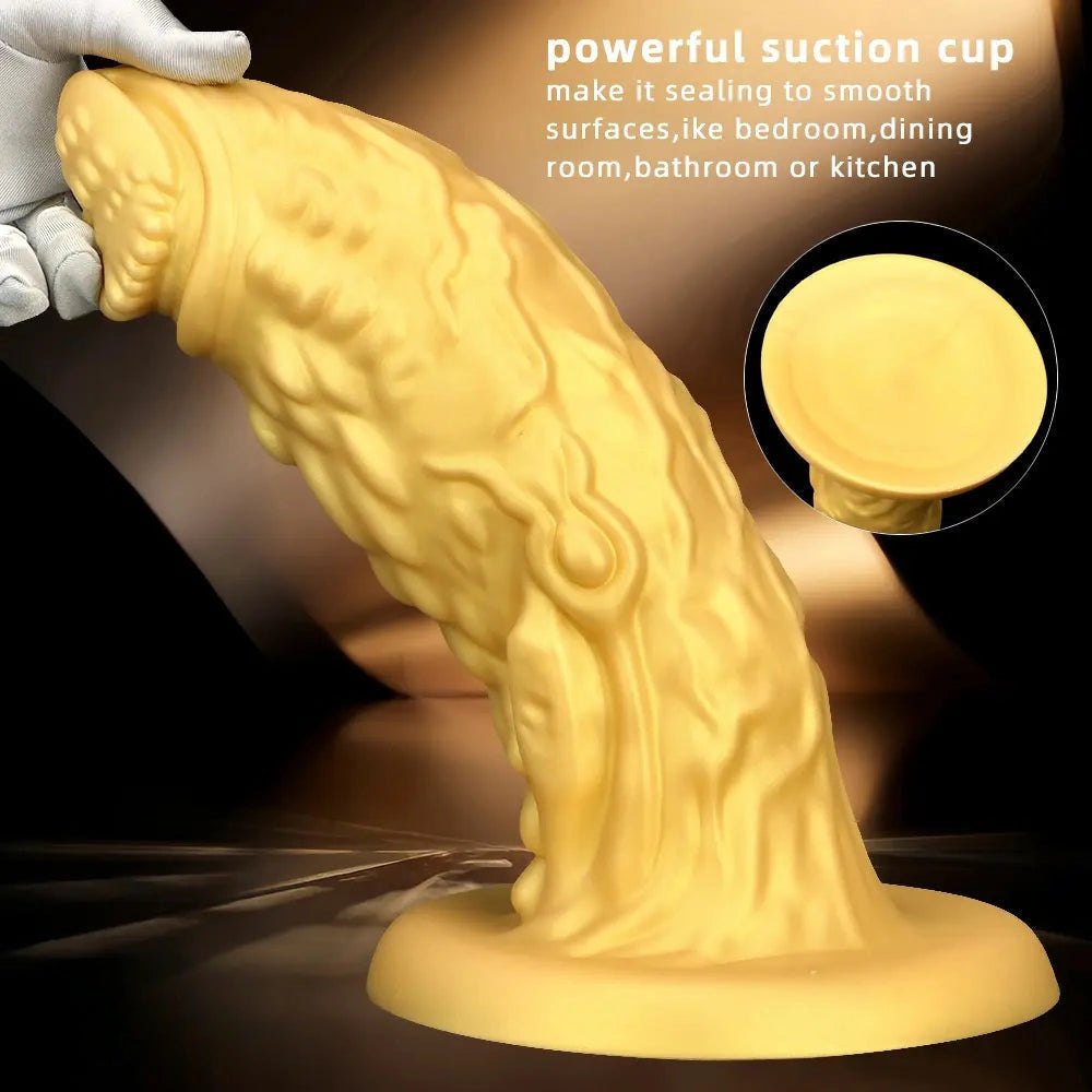 Gold Dragon Scale Fantasy Dildo - Silicone Monster Dildo