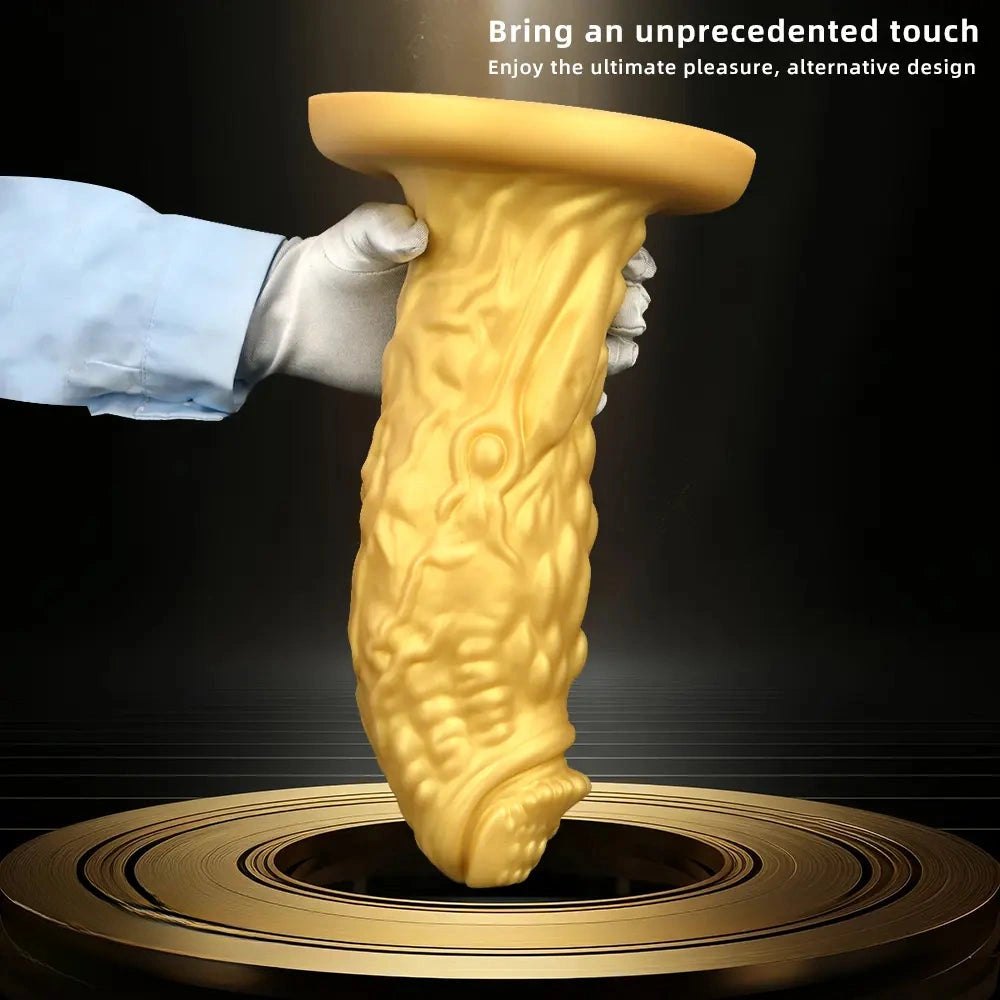 Gold Dragon Scale Fantasy Dildo - Silicone Monster Dildo