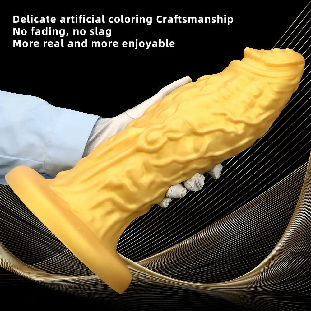 Gold Dragon Scale Fantasy Dildo - Silicone Monster Dildo