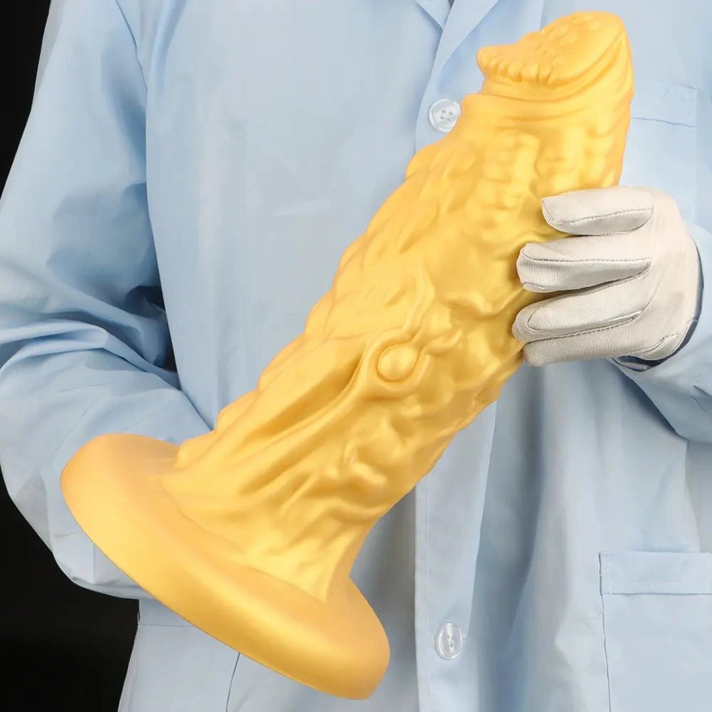 Gold Dragon Scale Fantasy Dildo - Silicone Monster Dildo