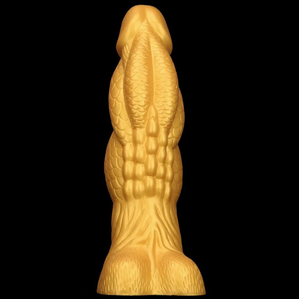 Gold Dragon Scale Dildo 3.7in - Thick Silicone Fantasy Dildo