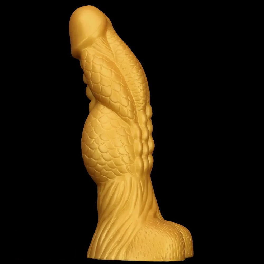 Gold Dragon Scale Dildo 3.7in - Thick Silicone Fantasy Dildo