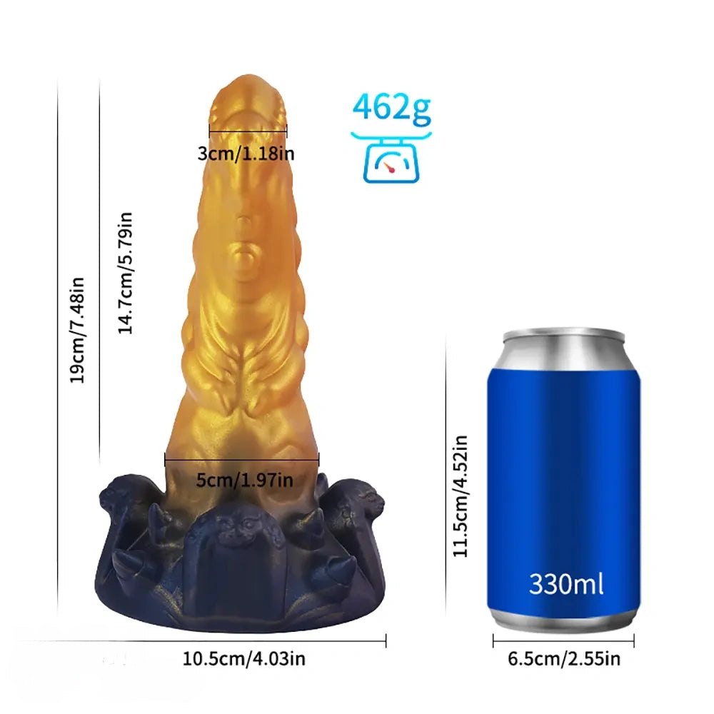 Gold Fantasy Creature Plug - Textured Fantasy Butt Plug