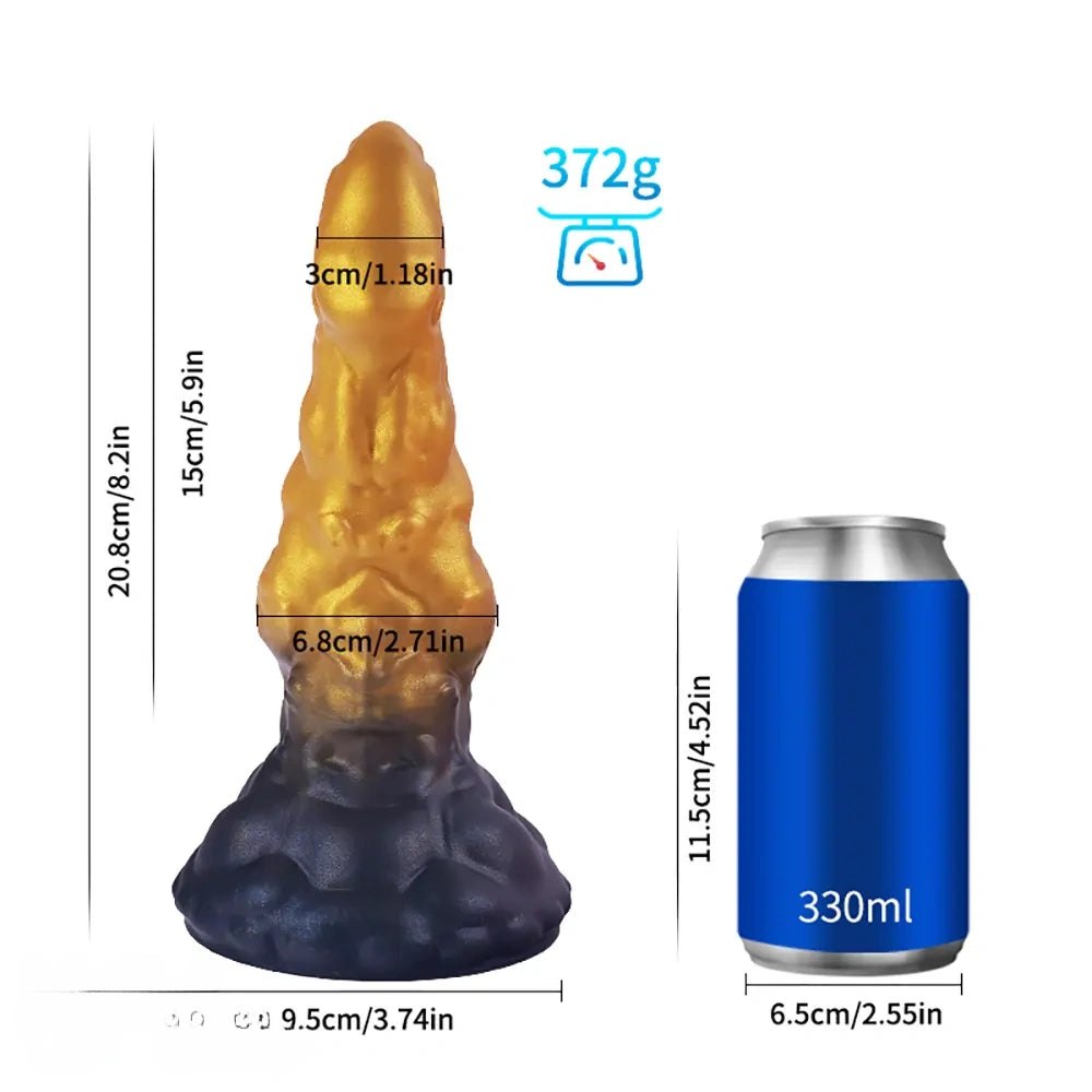 Gold Fantasy Creature Plug - Textured Fantasy Butt Plug