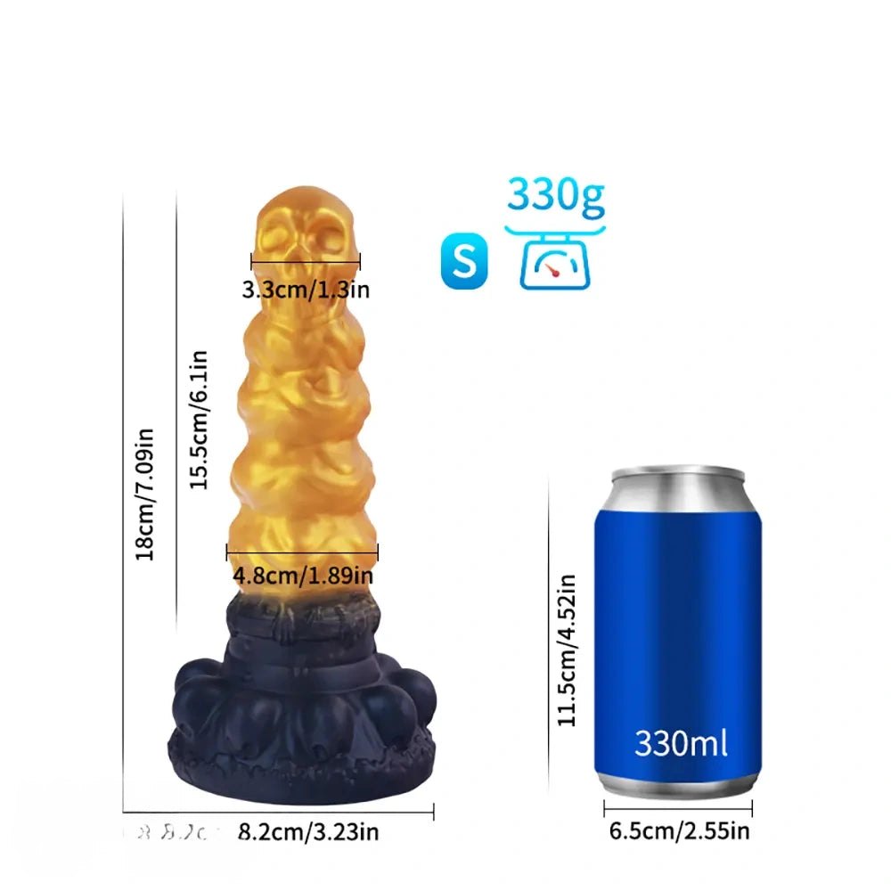 Gold Fantasy Creature Plug - Textured Fantasy Butt Plug