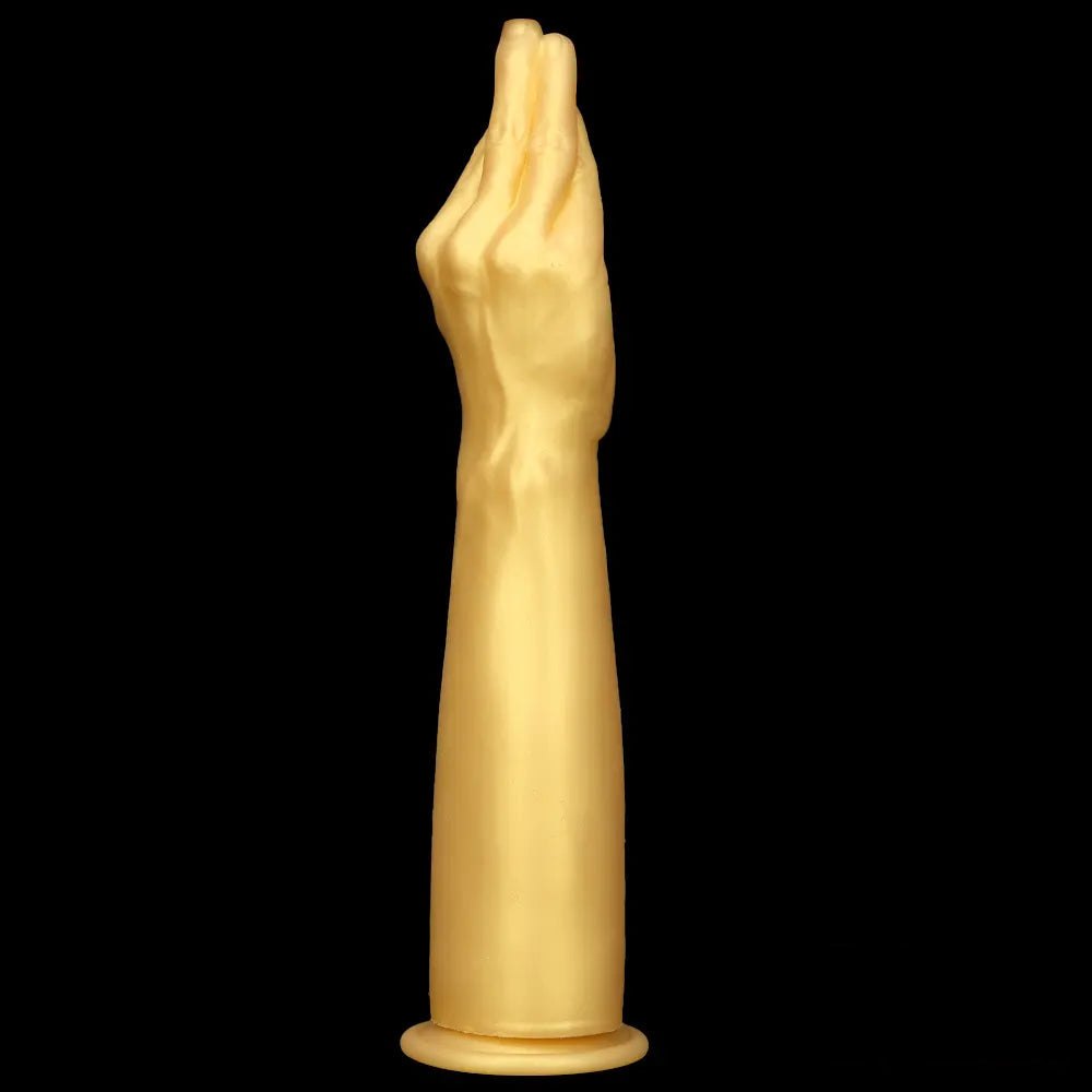 Gold Fisting Hand Dildo 14 in - Large Silicone Insertable