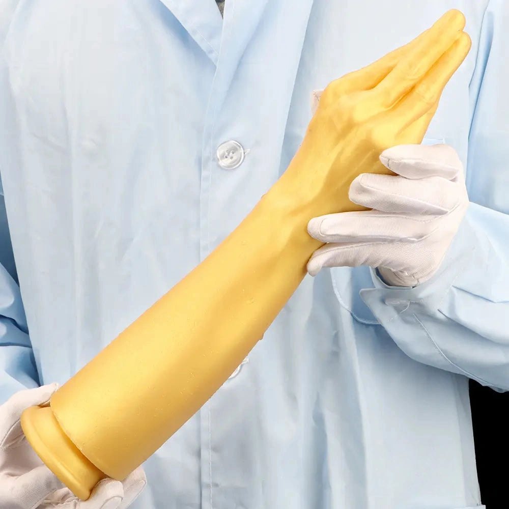 Gold Fisting Hand Dildo 14 in - Large Silicone Insertable