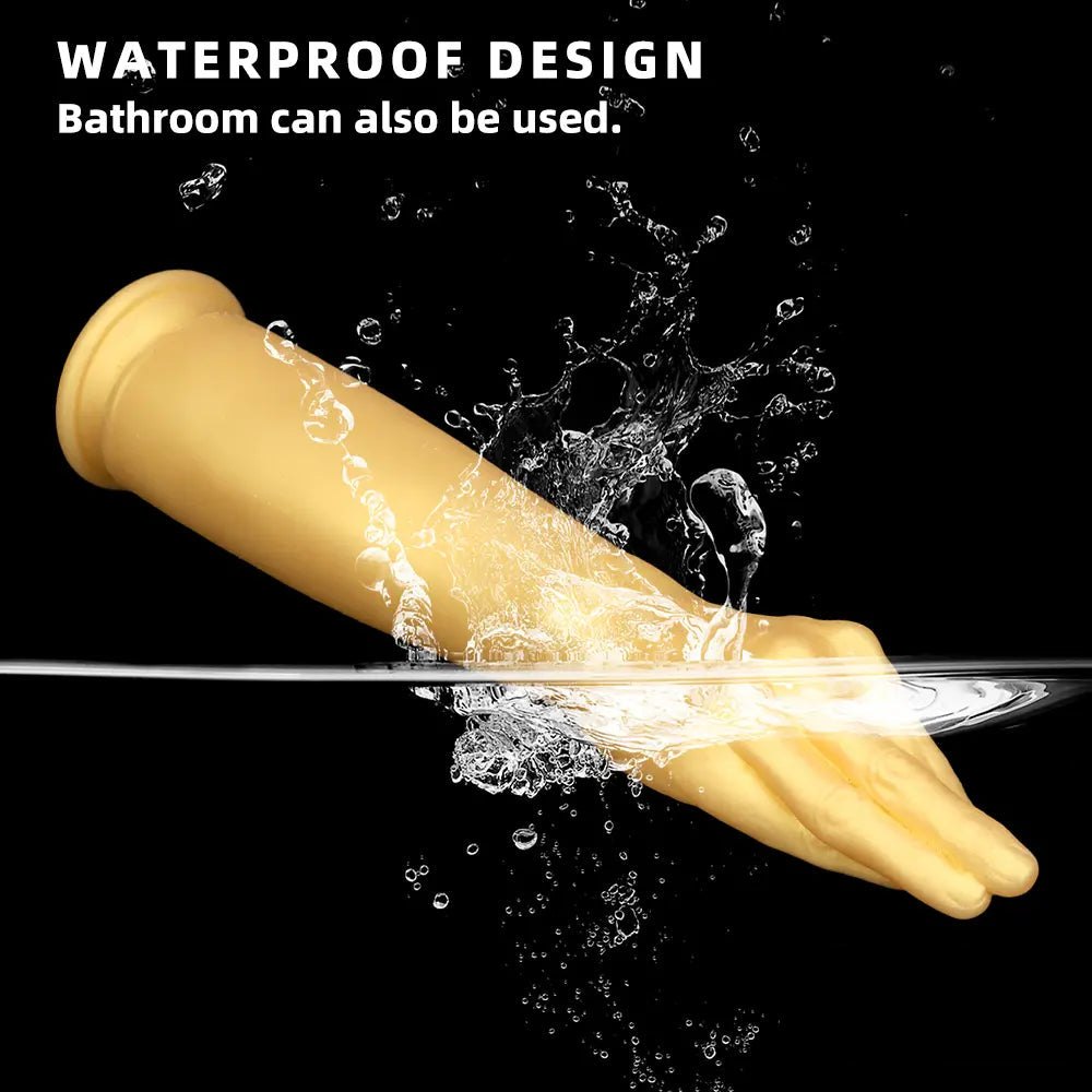 Gold Fisting Hand Dildo 14 in - Large Silicone Insertable