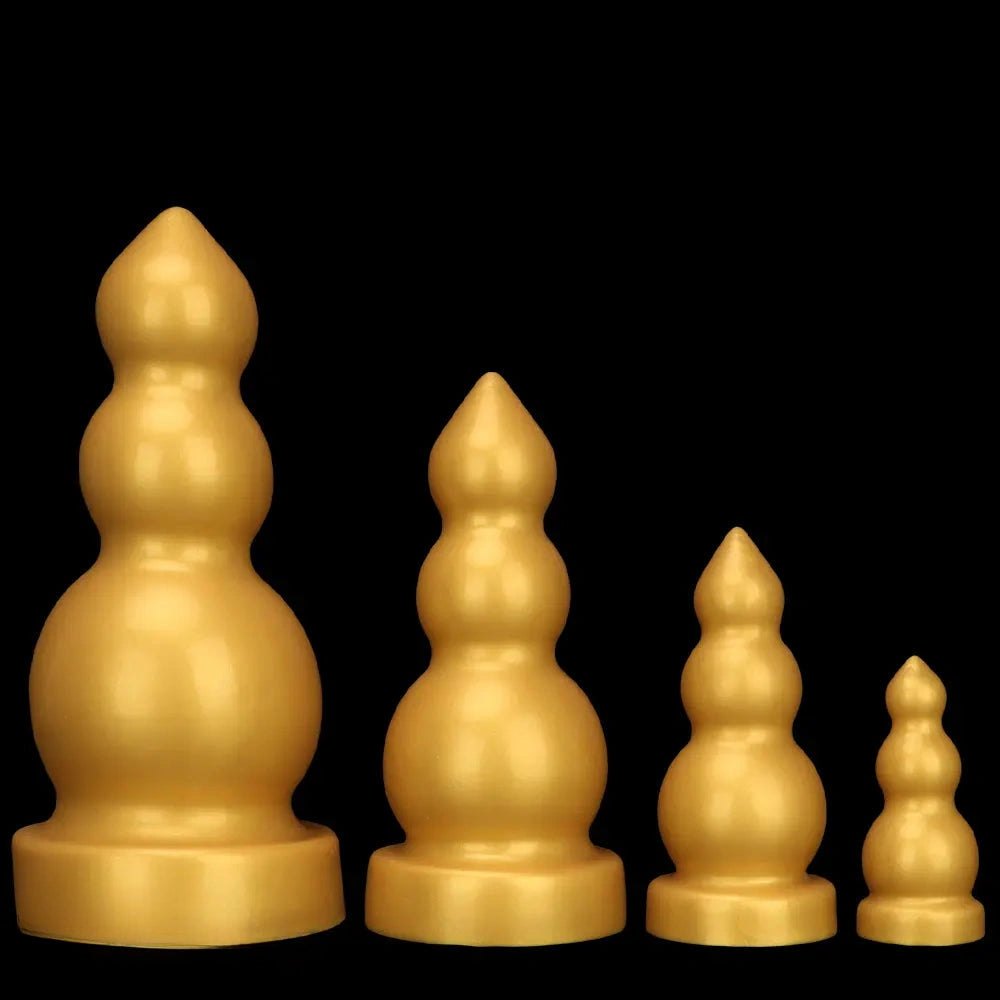 Gold Gourd-Shaped Large Dildo - Thick Silicone Dildo