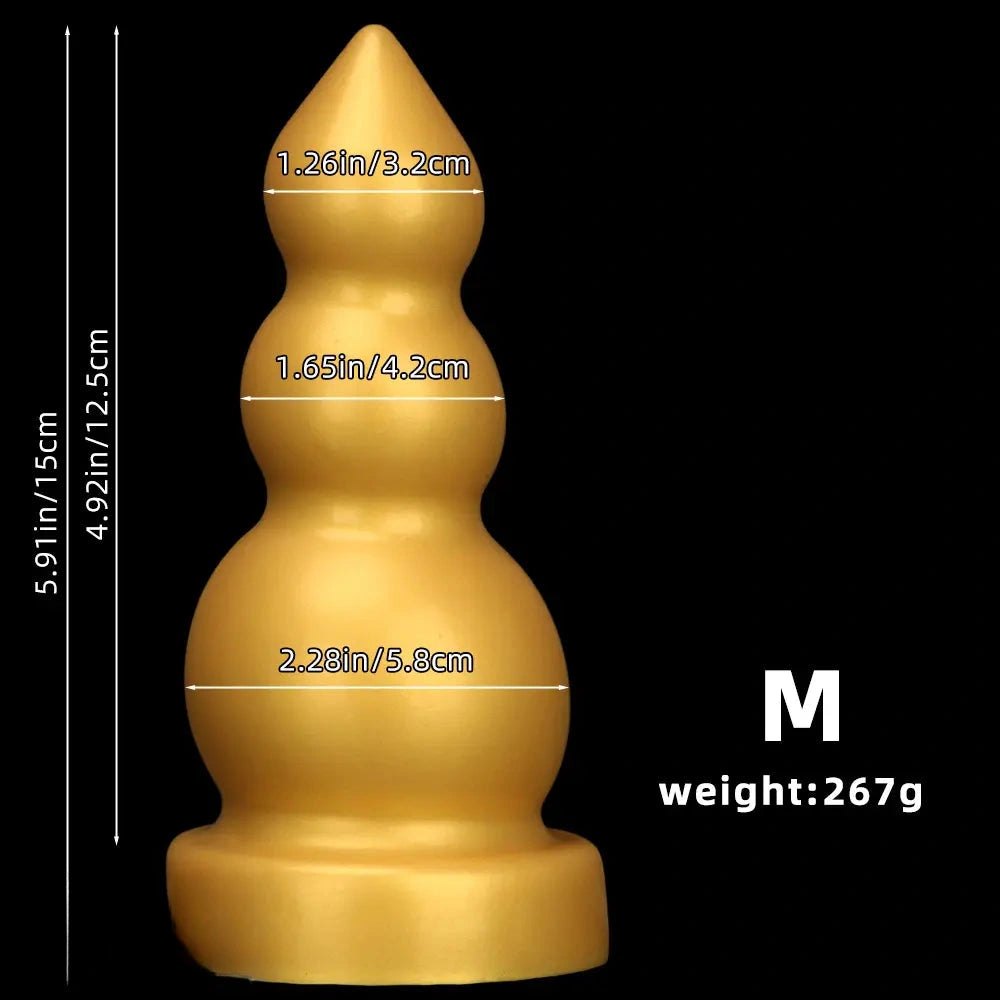 Gold Gourd-Shaped Large Dildo - Thick Silicone Dildo