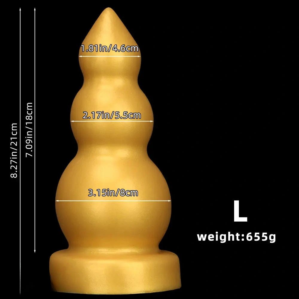 Gold Gourd-Shaped Large Dildo - Thick Silicone Dildo
