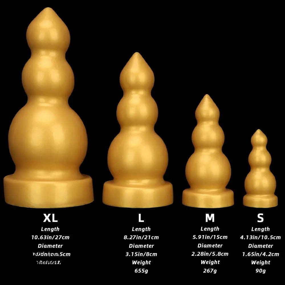 Gold Gourd-Shaped Large Dildo - Thick Silicone Dildo