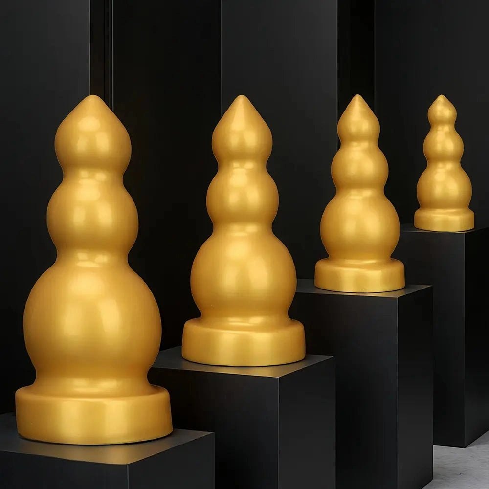 Gold Gourd-Shaped Large Dildo - Thick Silicone Dildo
