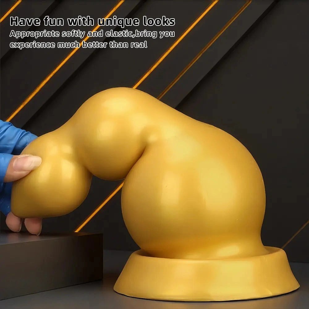 Gold Gourd-Shaped Large Dildo - Thick Silicone Dildo