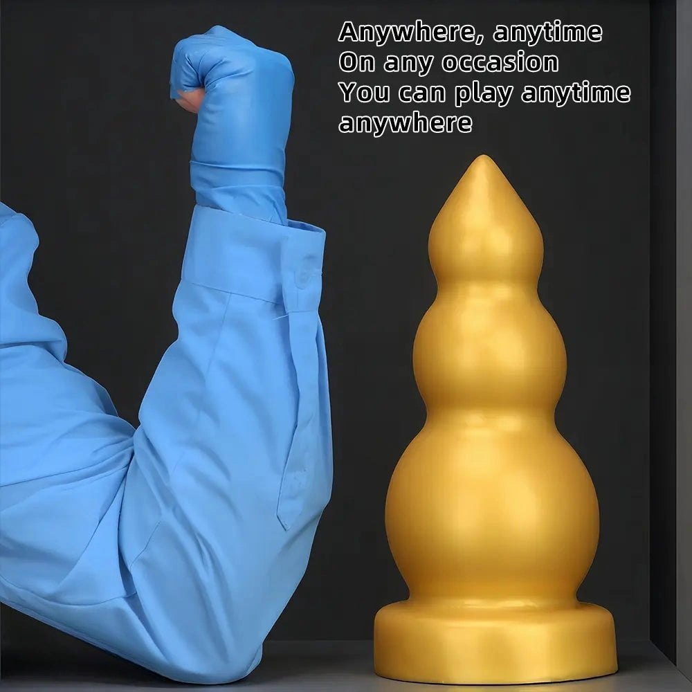 Gold Gourd-Shaped Large Dildo - Thick Silicone Dildo