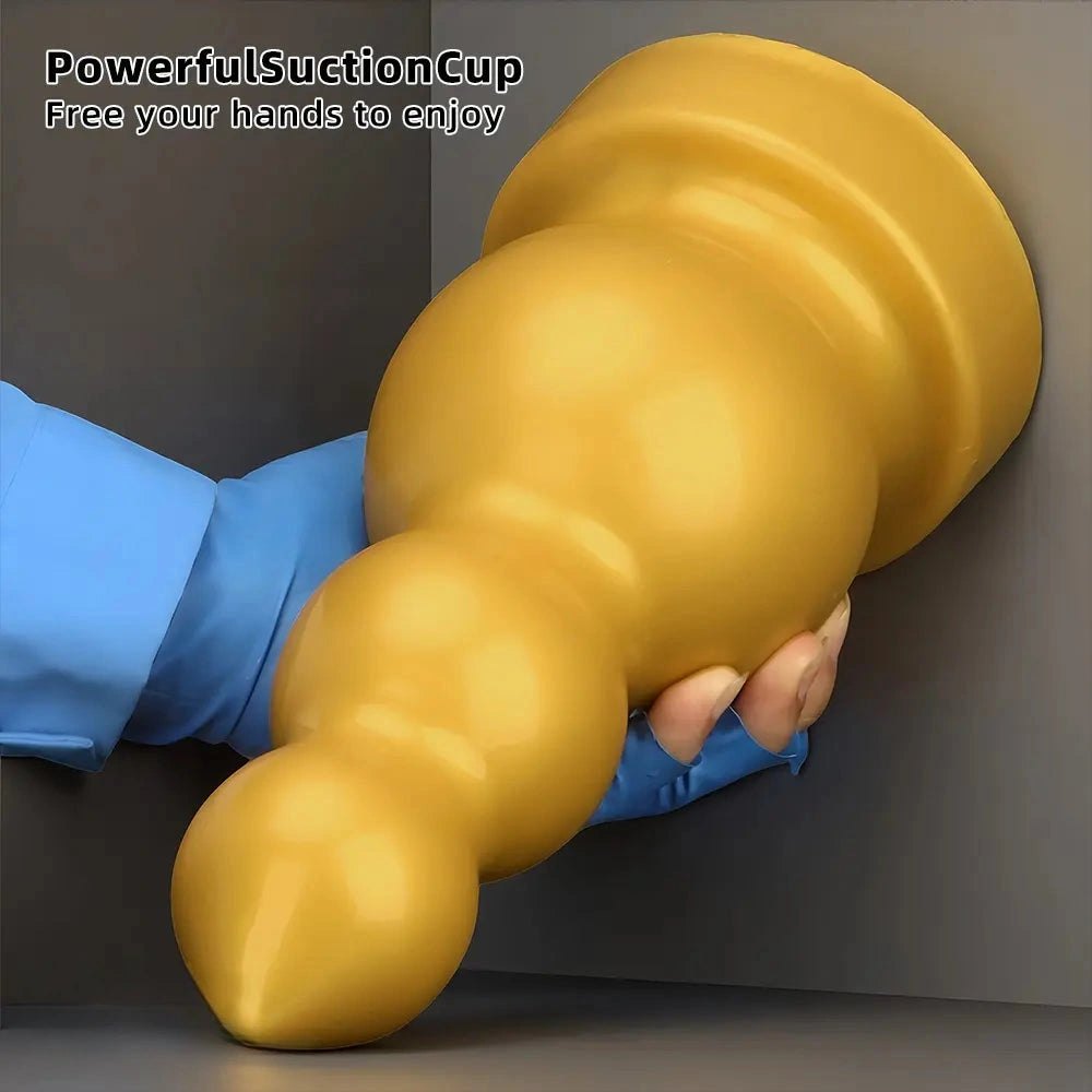 Gold Gourd-Shaped Large Dildo - Thick Silicone Dildo