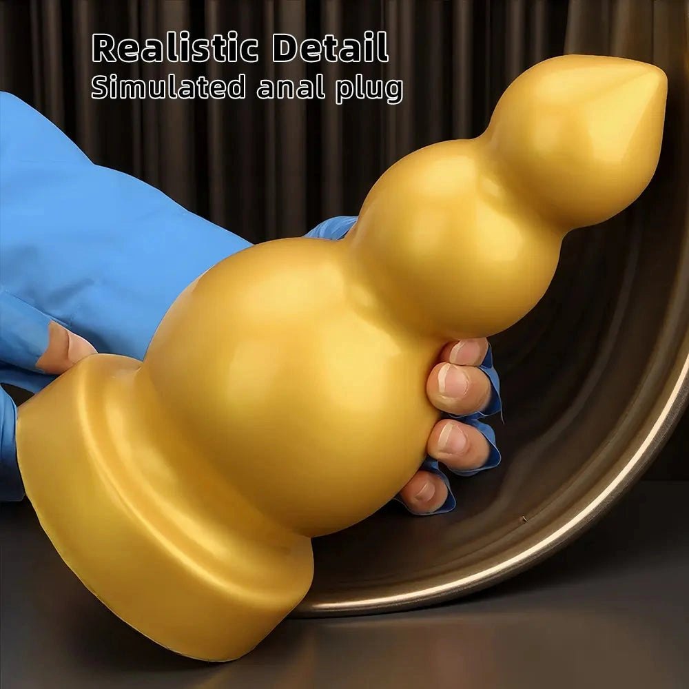 Gold Gourd-Shaped Large Dildo - Thick Silicone Dildo