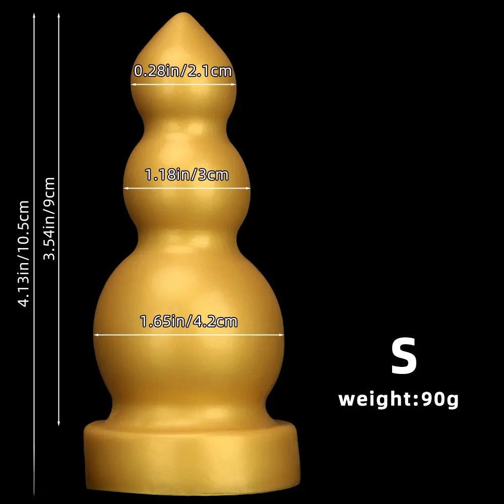 Gold Gourd-Shaped Large Dildo - Thick Silicone Dildo