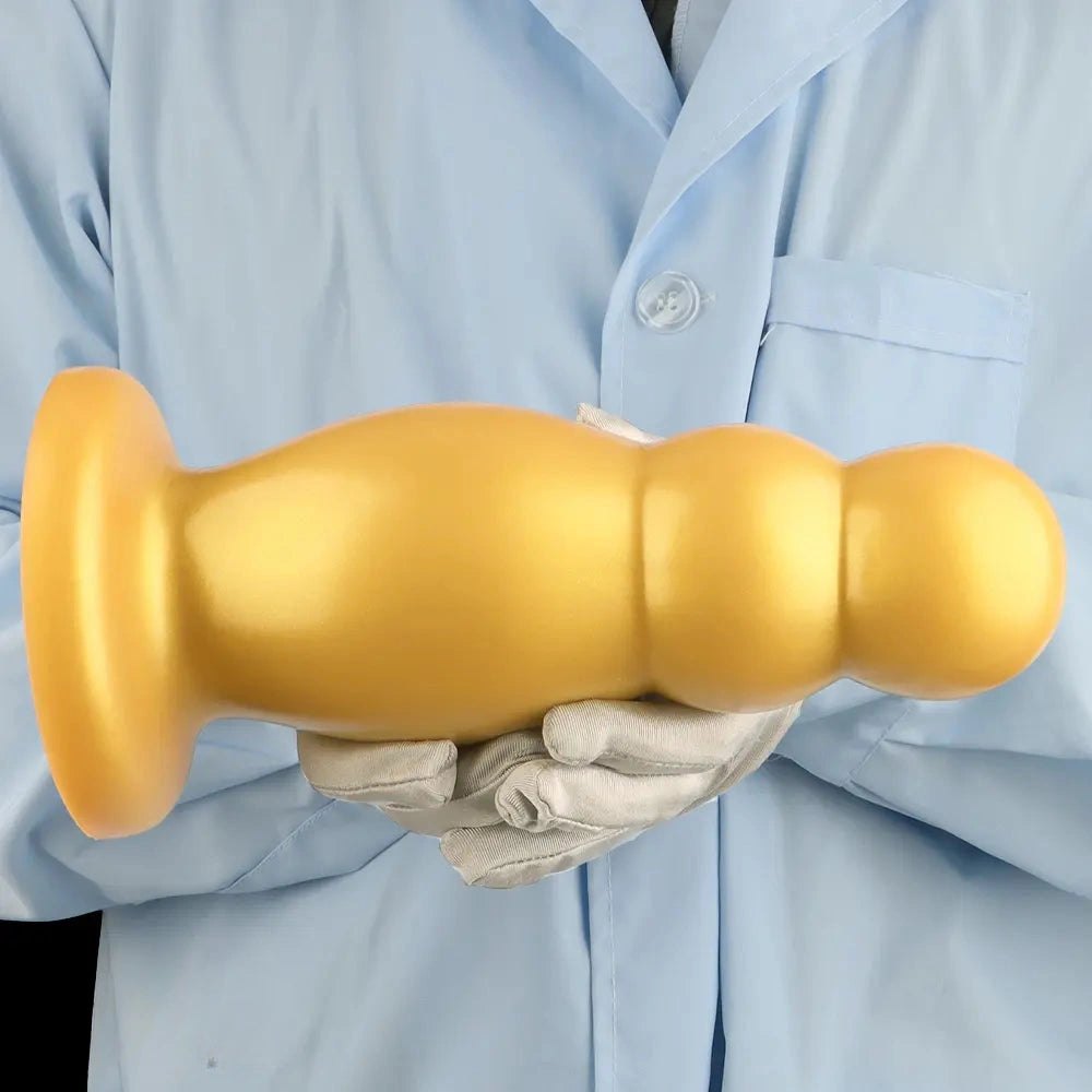 Gold Graduated Anal Beads Plug - Extra Large Butt Plug