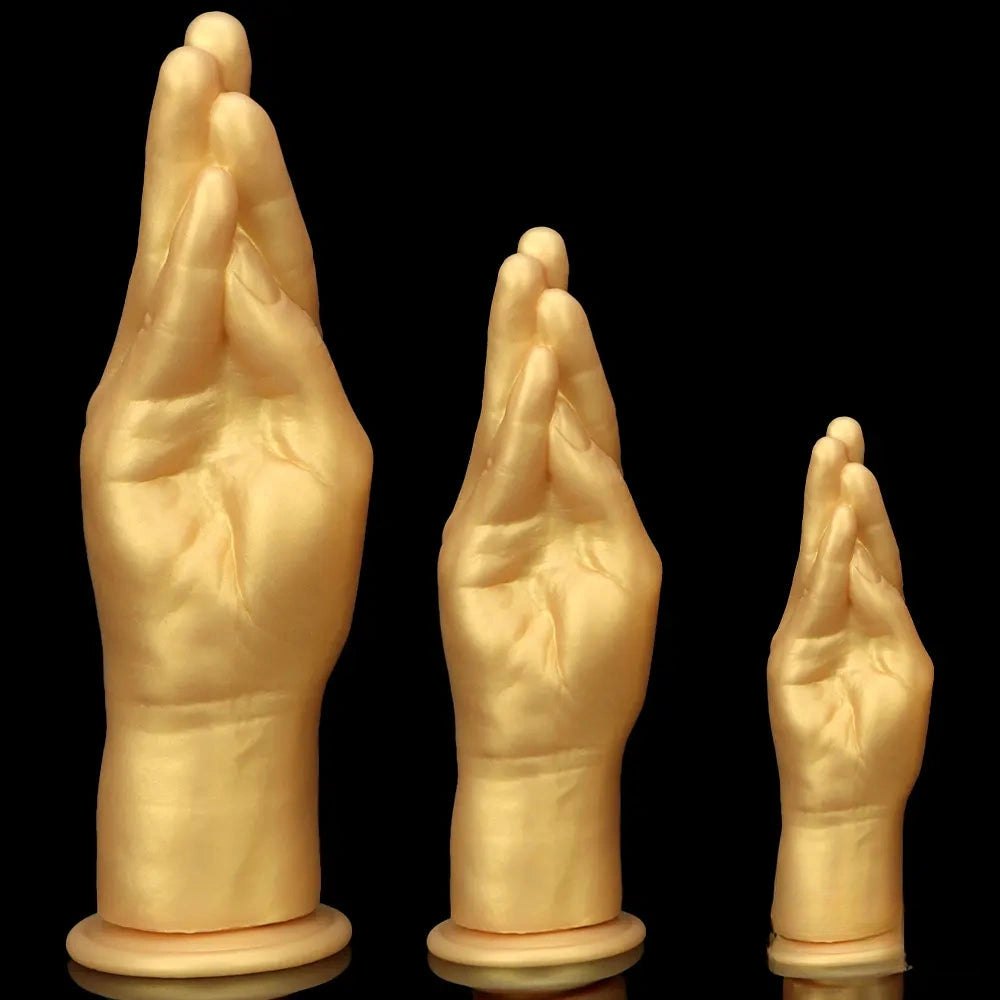 Gold Hand Fantasy Dildo - Silicone Fantasy Hand Dildo