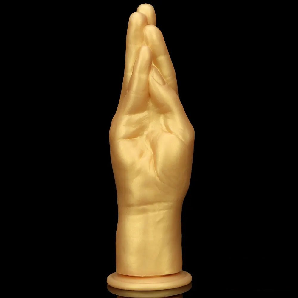 Gold Hand Fantasy Dildo - Silicone Fantasy Hand Dildo