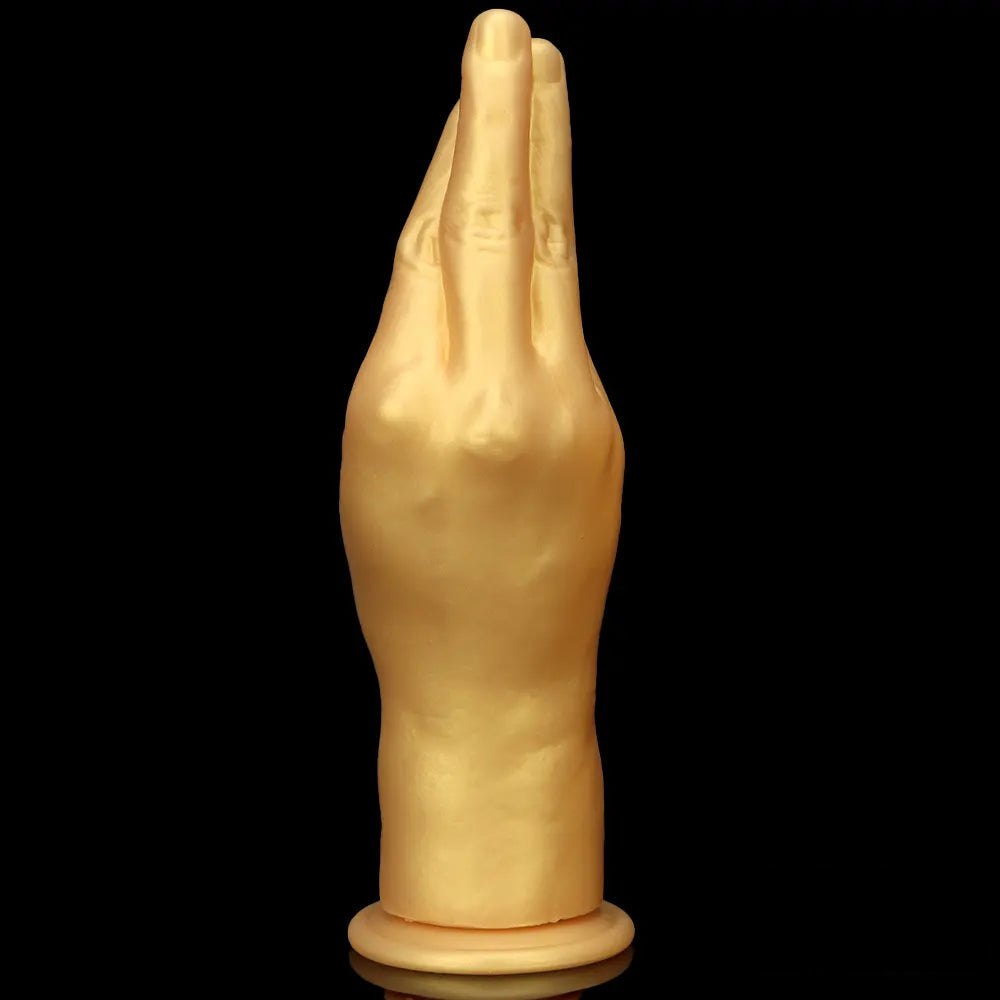 Gold Hand Fantasy Dildo - Silicone Fantasy Hand Dildo
