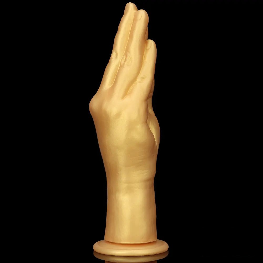 Gold Hand Fantasy Dildo - Silicone Fantasy Hand Dildo