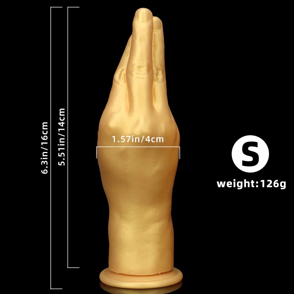 Gold Hand Fantasy Dildo - Silicone Fantasy Hand Dildo