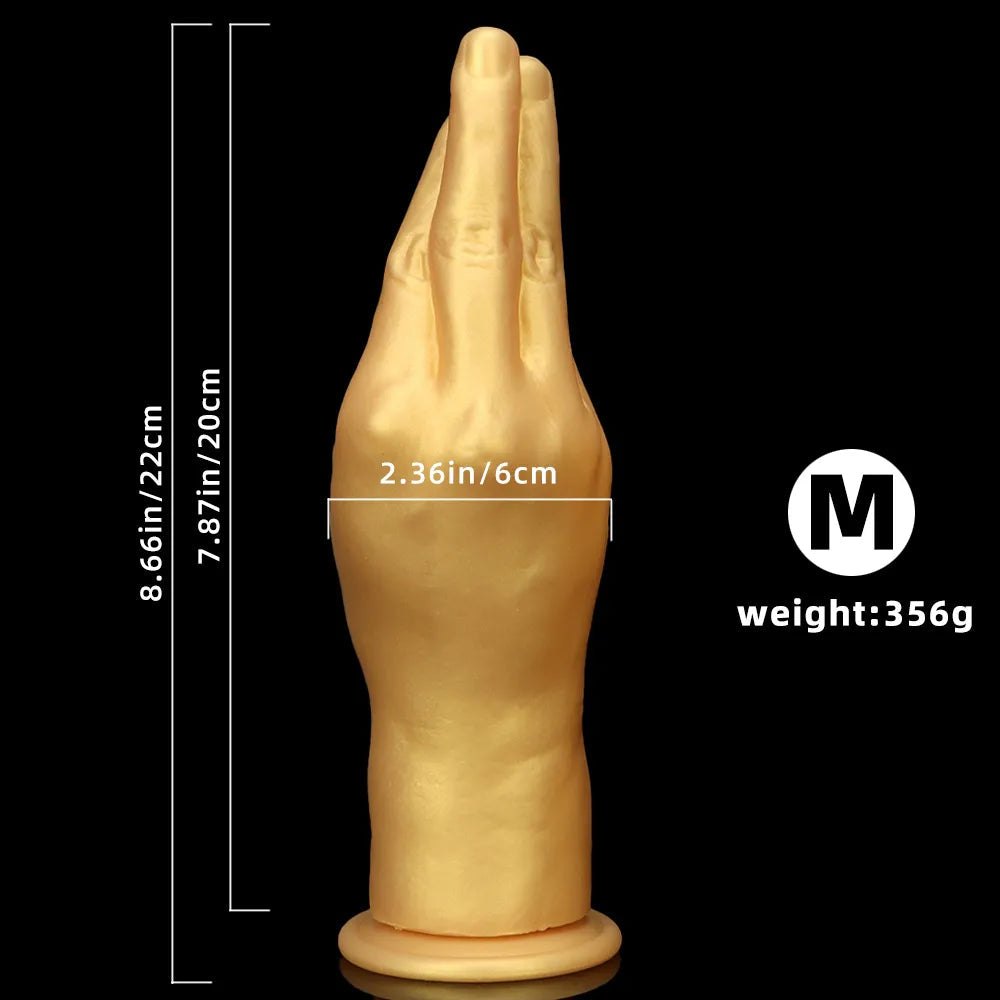 Gold Hand Fantasy Dildo - Silicone Fantasy Hand Dildo