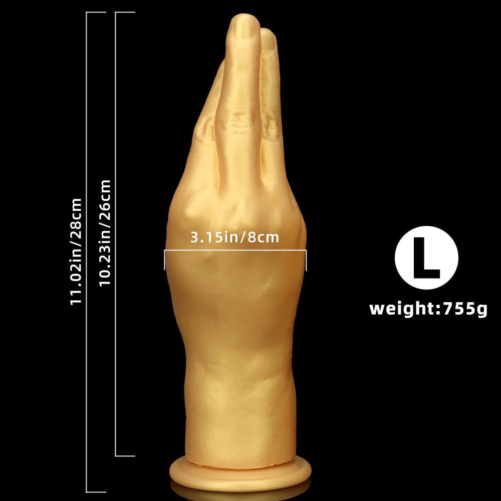 Gold Hand Fantasy Dildo - Silicone Fantasy Hand Dildo