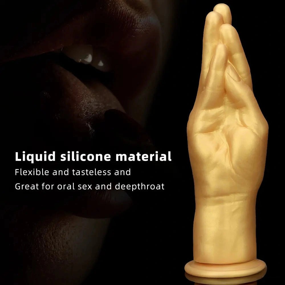 Gold Hand Fantasy Dildo - Silicone Fantasy Hand Dildo