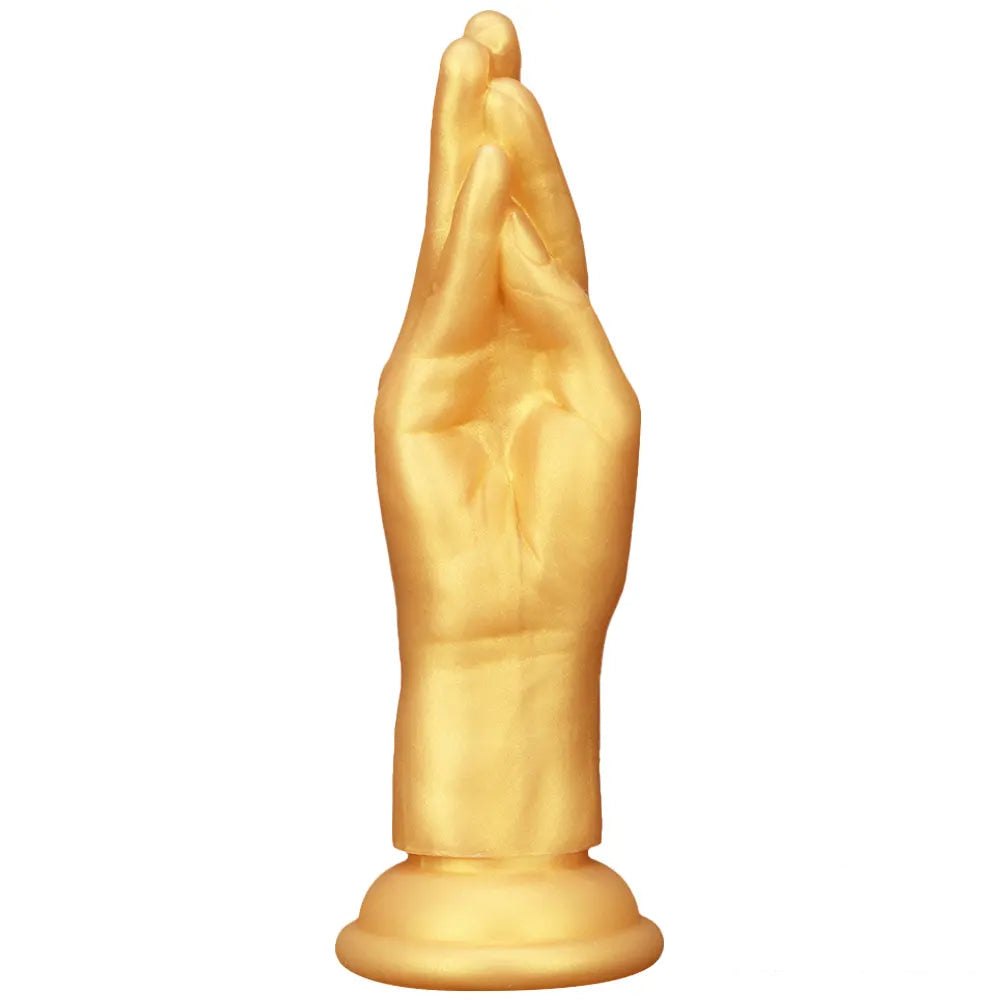 Gold Hand Fantasy Dildo - Silicone Fantasy Hand Dildo